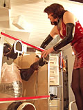 Latex mistress slave humilation bondage in mistress dangeon slave training pics