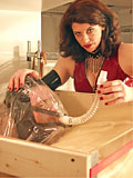 Latex mistress slave humilation bondage in mistress dangeon slave training pics