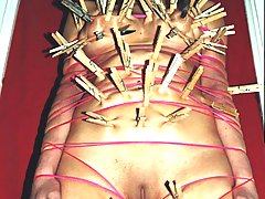 Fetish Pictures -  Rick's extreme clothes-pins torture get Camille's tongue