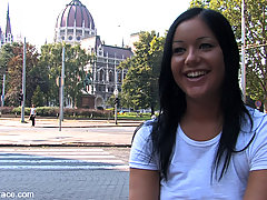 Humiliation Pictures -  Scorching hot European babe gets tied up and fucked in public!