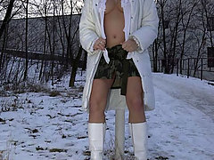 Watersports Pictures -  Awesome chick caught stripping and peeing on the street