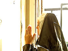 Fetish Pictures -  Sexy nun Tawny worships her giant dildo